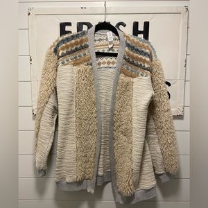Sherpa cardigan sweater size small